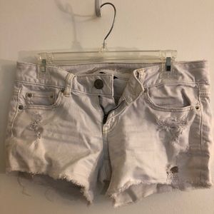 Ripped jean shorts